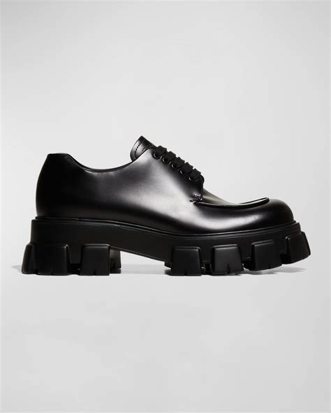 prada derby shoes men's|prada monolith derby shoes.